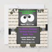 発信音の発信音のロボットは誕生日の招待状をカスタマイズ 招待状 (裏面)