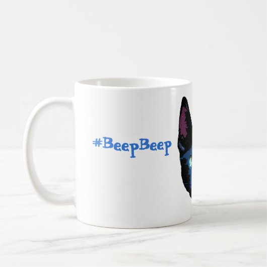 発信音の発信音は子ネコ猫のマグを打ちます コーヒーマグカップ (左)