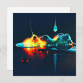 発光する液体の滴り 招待状 (正面/裏面)