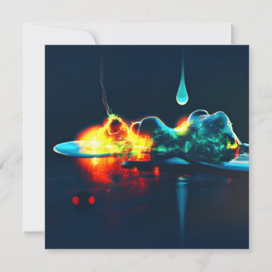 発光する液体の滴り 招待状 (正面)