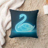 発光する白鳥 クッション (ブランケット)