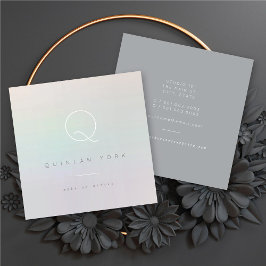 発光する虹色モノグラムモダンミニマル スクエア名刺