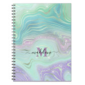 発光アクアクリスタル大理石虹色アゲート ノートブック (正面)