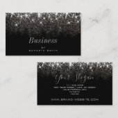 発光エレガント白金銀グリッタートレンディー 名刺 (正面/裏面)