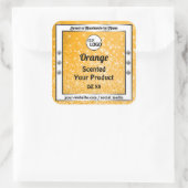 発光オレンジの輝きグリッター製品ラベルロゴ スクエアシール (バッグ)