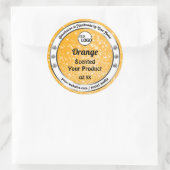 発光オレンジの輝きグリッター製品ラベルロゴ ラウンドシール (バッグ)