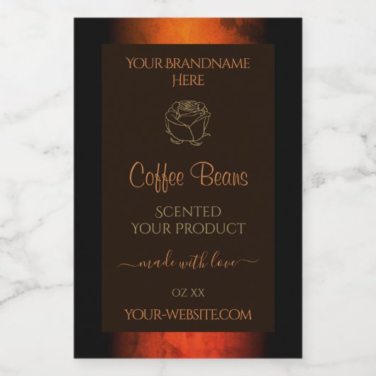 発光オレンジ色の茶色の大理石製品ラベルフローラ フードラベル (シングルラベル)