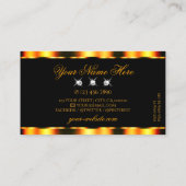 発光オレンジ色の黒いきらめくダイヤスタイリッシュン 名刺 (裏面)