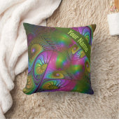 発光カラフル抽象芸術トリップ(幻覚体験)のようなフラクタル名 クッション (ブランケット)