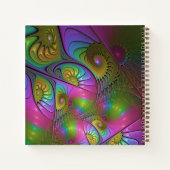 発光カラフル抽象芸術トリップ（幻覚体験）のようなフラクタル名 ノートブック (裏面)