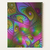 発光カラフル抽象芸術トリップ（幻覚体験）のようなフラクタル名 プランナー手帳 (裏面)