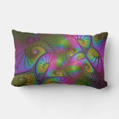 発光カラフル抽象芸術トリップ(幻覚体験)のようなフラクタル名 ランバークッション (裏面)