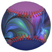 発光カラフル抽象芸術ブルーピンクグリーン名 ソフトボール (裏面)