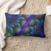 発光カラフル抽象芸術ブルーピンクグリーン名 ランバークッション (ブランケット)