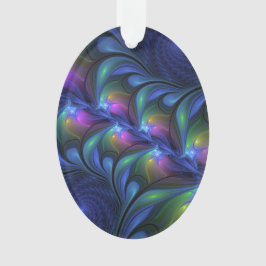 発光カラフル抽象芸術ブルーピンク緑フラクタル オーナメント