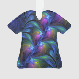 発光カラフル抽象芸術ブルーピンク緑フラクタル オーナメント