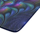 発光カラフル抽象芸術ブルーピンク緑フラクタル カッティングボード (角)