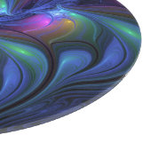 発光カラフル抽象芸術ブルーピンク緑フラクタル カッティングボード (角)