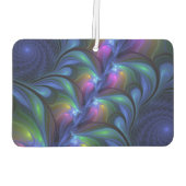 発光カラフル抽象芸術ブルーピンク緑フラクタル カーエアーフレッシュナー (裏面)