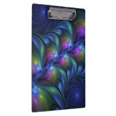 発光カラフル抽象芸術ブルーピンク緑フラクタル クリップボード (右)