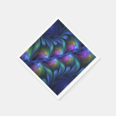 発光カラフル抽象芸術ブルーピンク緑フラクタル スタンダードカクテルナプキン (角)