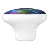 発光カラフル抽象芸術ブルーピンク緑フラクタル セラミックノブ (側面)