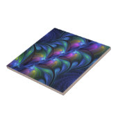 発光カラフル抽象芸術ブルーピンク緑フラクタル タイル (側面)