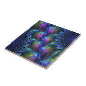 発光カラフル抽象芸術ブルーピンク緑フラクタル タイル (側面)