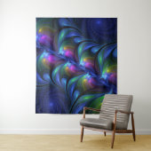 発光カラフル抽象芸術ブルーピンク緑フラクタル タペストリー (インサイチュ)