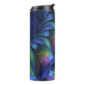 発光カラフル抽象芸術ブルーピンク緑フラクタル タンブラー (回転左)