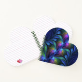 発光カラフル抽象芸術ブルーピンク緑フラクタル ノートブック (内部)