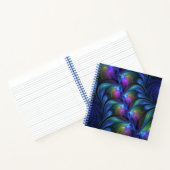 発光カラフル抽象芸術ブルーピンク緑フラクタル ノートブック (内部)