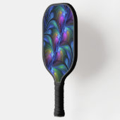 発光カラフル抽象芸術ブルーピンク緑フラクタル ピックルボールラケット (左)