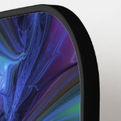 発光カラフル抽象芸術ブルーピンク緑フラクタル ピックルボールラケット (左詳細)