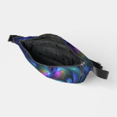 発光カラフル抽象芸術ブルーピンク緑フラクタル ファニーパック (見開き)