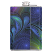 発光カラフル抽象芸術ブルーピンク緑フラクタル フラスク (裏面)