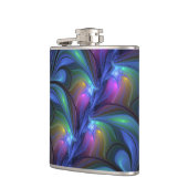 発光カラフル抽象芸術ブルーピンク緑フラクタル フラスク (左)