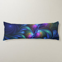 発光カラフル抽象芸術ブルーピンク緑フラクタル ボディピロー