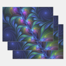 発光カラフル抽象芸術ブルーピンク緑フラクタル