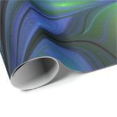 発光カラフル抽象芸術ブルーピンク緑フラクタル ラッピングペーパー (ロールコーナー)