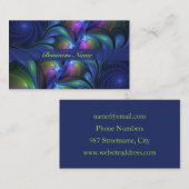 発光カラフル抽象芸術ブルーピンク緑フラクタル 名刺 (正面/裏面)