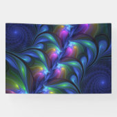 発光カラフル抽象芸術ブルーピンク緑フラクタル 横断幕 (横)