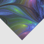 発光カラフル抽象芸術ブルーピンク緑フラクタル 薄葉紙 (詳細)