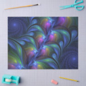発光カラフル抽象芸術ブルーピンク緑フラクタル 薄葉紙 (クラフト)