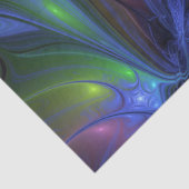 発光カラフル抽象芸術ブルーピンク緑フラクタル 薄葉紙 (詳細)