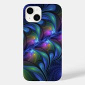 発光カラフル抽象芸術ブルーピンク緑フラクタル Case-Mate iPhoneケース (裏面)