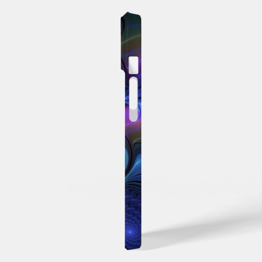 発光カラフル抽象芸術ブルーピンク緑フラクタル Case-Mate iPhoneケース (裏面 / 左)