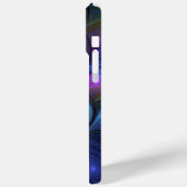 発光カラフル抽象芸術ブルーピンク緑フラクタル Case-Mate iPhoneケース (裏面 / 左)
