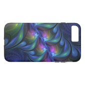 発光カラフル抽象芸術ブルーピンク緑フラクタル Case-Mate iPhoneケース (裏面(横))