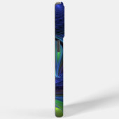 発光カラフル抽象芸術ブルーピンク緑フラクタル Case-Mate iPhoneケース (裏面 / 右)